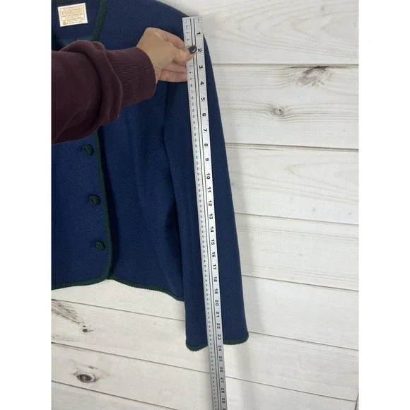 Pendleton Jacket Womens 10 Virgin Wool Collarless Button Front Made in USA - Picture 8 of 8